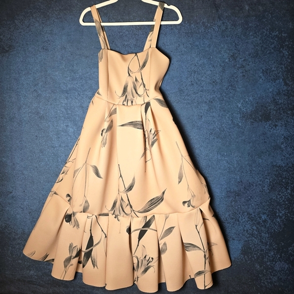ASOS Dresses & Skirts - ASOS Beige Floral Midi Dress